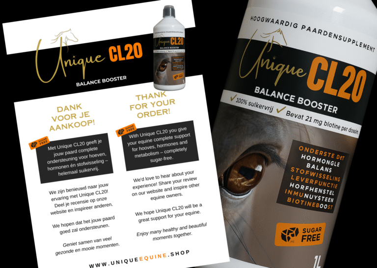 Customer feedback: fast delivery of Unique CL20 Balance Booster with sweet thank-you card